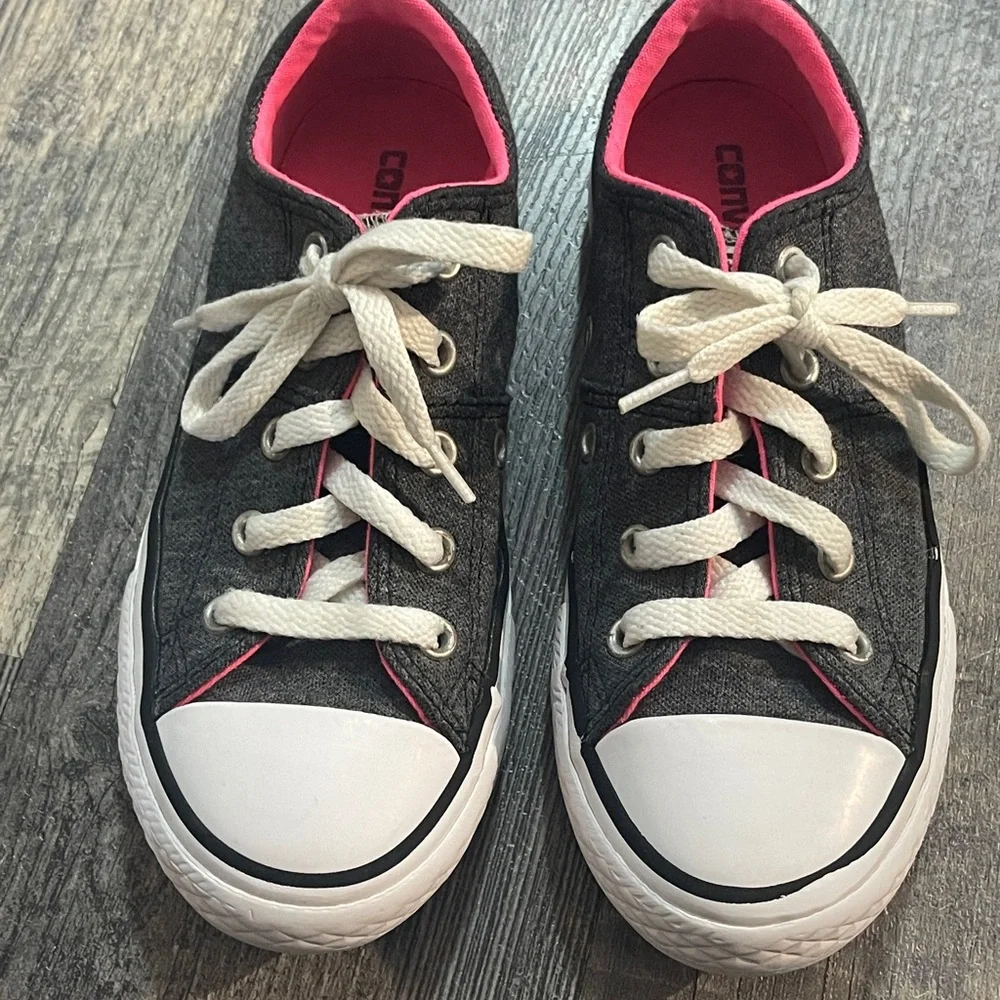Girls Converse Kids Sneakers Black Pink Gray